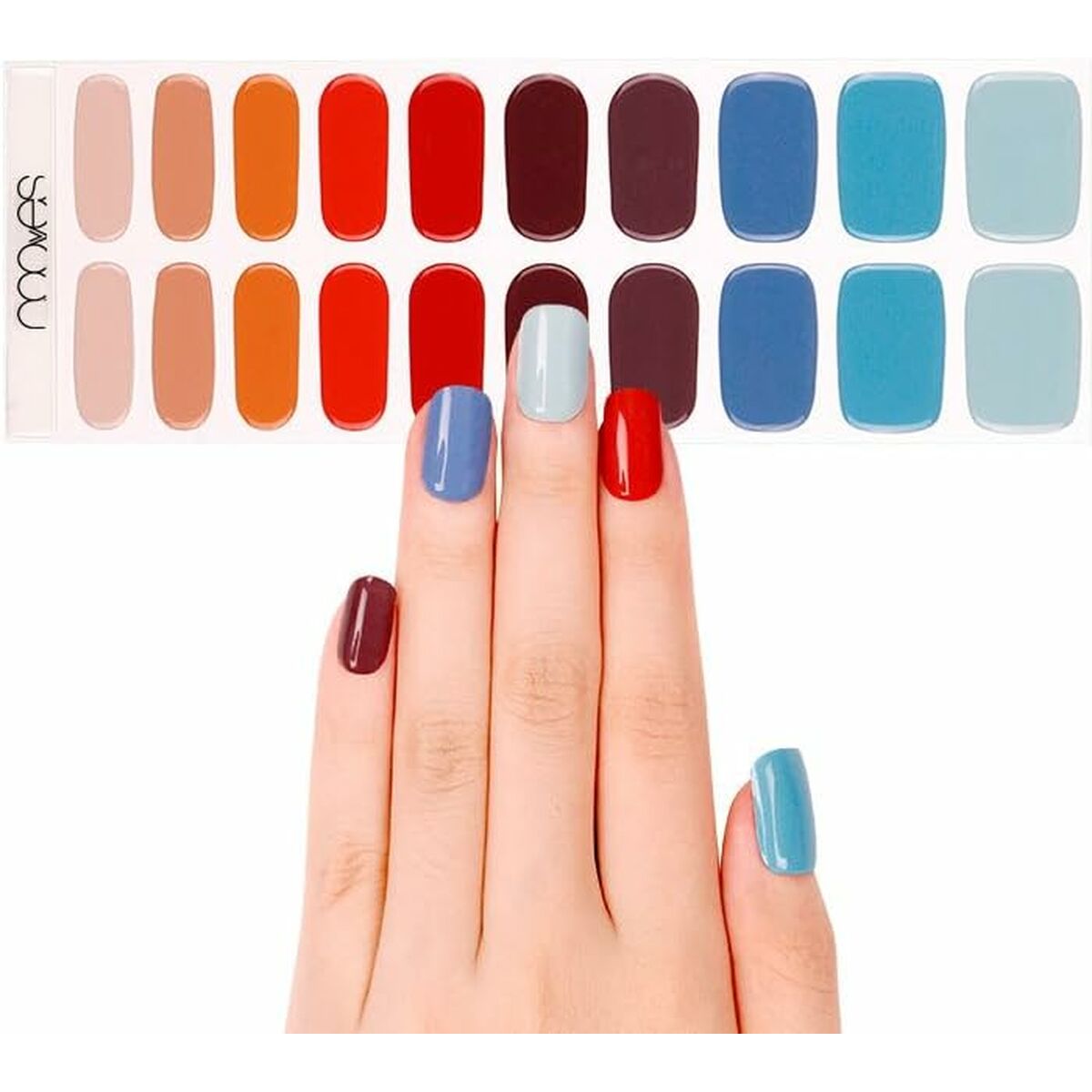 Gel Nail Strips Nooves Láminas De Uñas De Gel Melody 20 Pieces skincare packaging