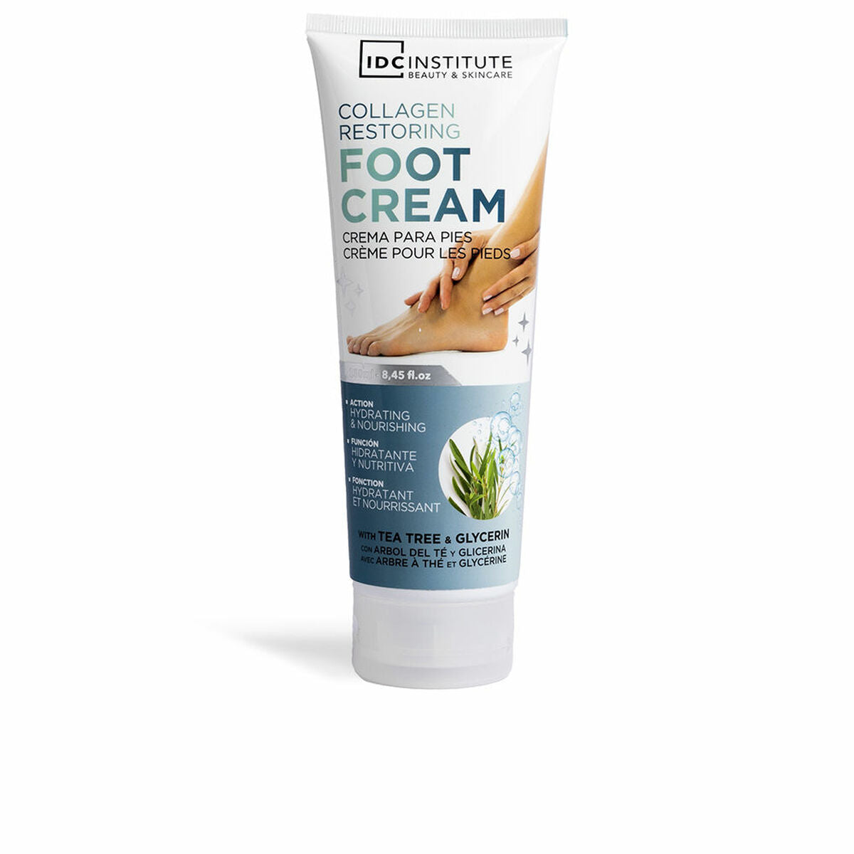 Moisturising Foot Cream IDC Institute COLLAGEN RESTORING 250 ml skincare packaging