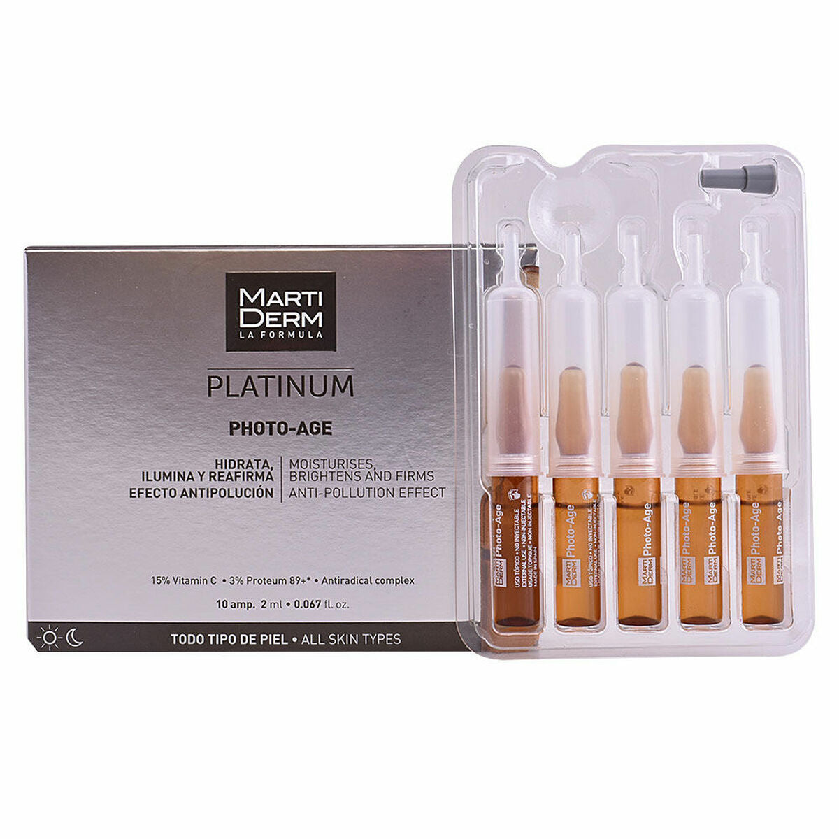 Ampoules Martiderm Platinum Age 2 ml Antioxidant product packaging