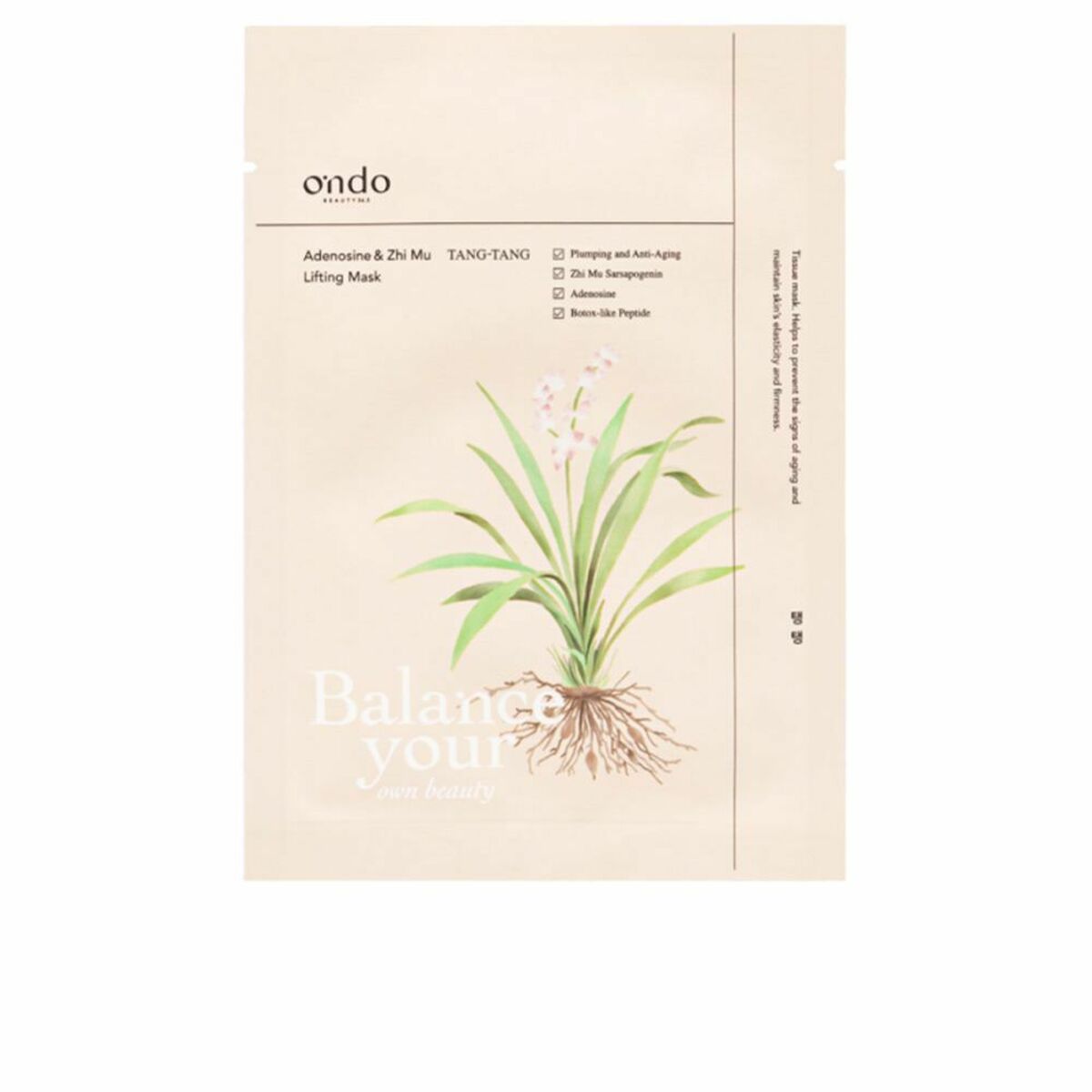 Facial Mask Ondo Beauty 36.5 Adenosine & Zhi Mu 25 ml Firming for Women mask packaging