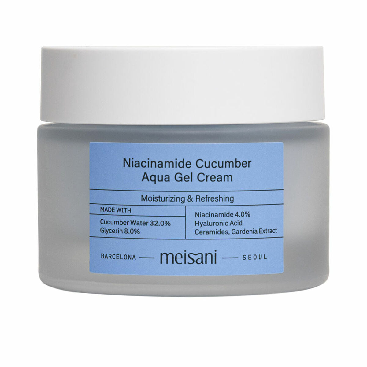 Moisturising Gel Meisani Niacinamide Cucumber Aqua 50 ml for Women skincare packaging