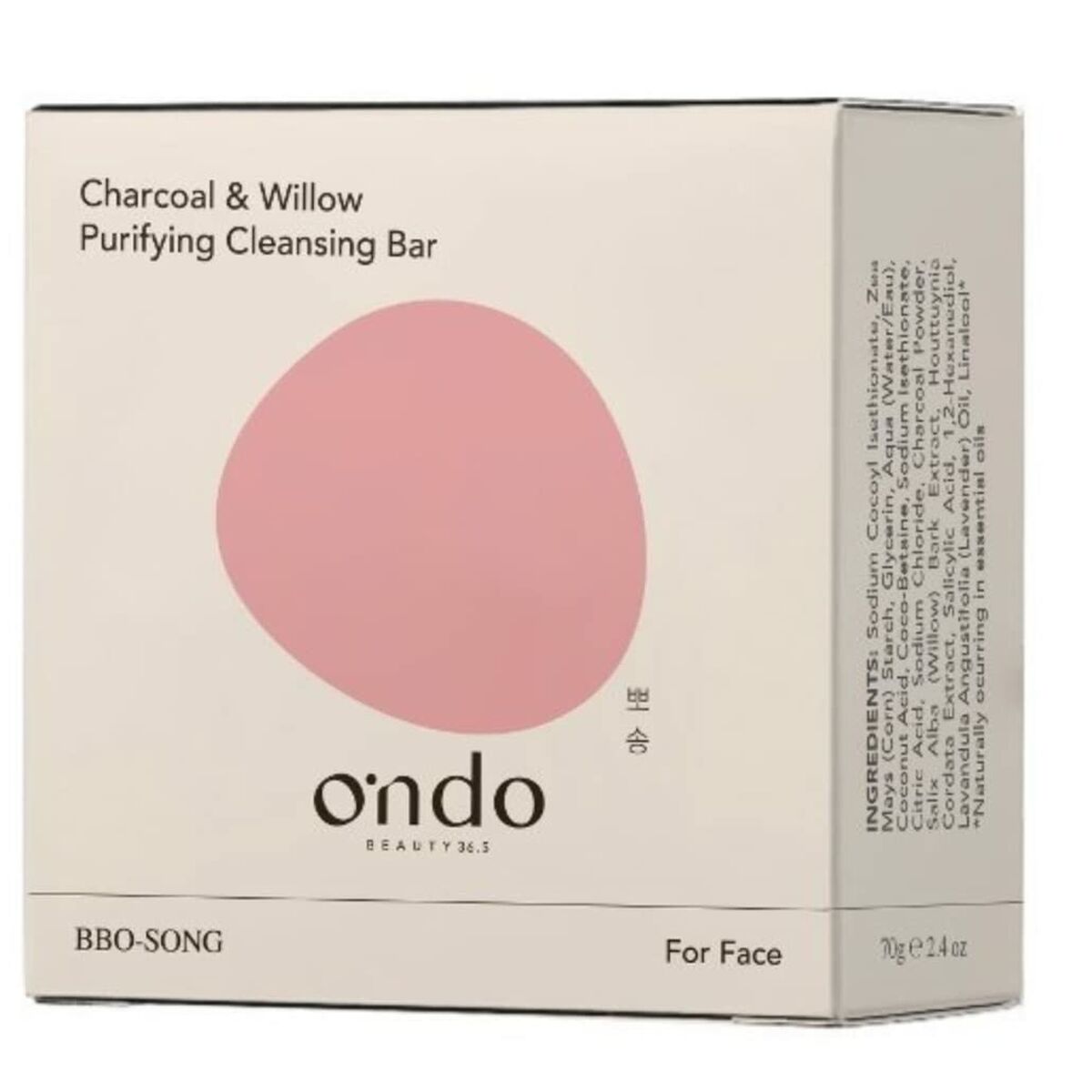 Facial Cleansing Gel Ondo Beauty 36.5 CHARCOAL & WILLOW for Women skincare packaging