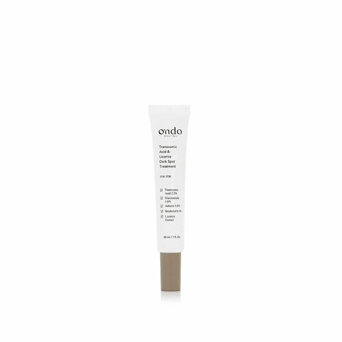 Anti-Brown Spot Care Ondo Beauty 36.5 TRANEXAMIC ACID & LICORICE DARK 30 ml product packaging