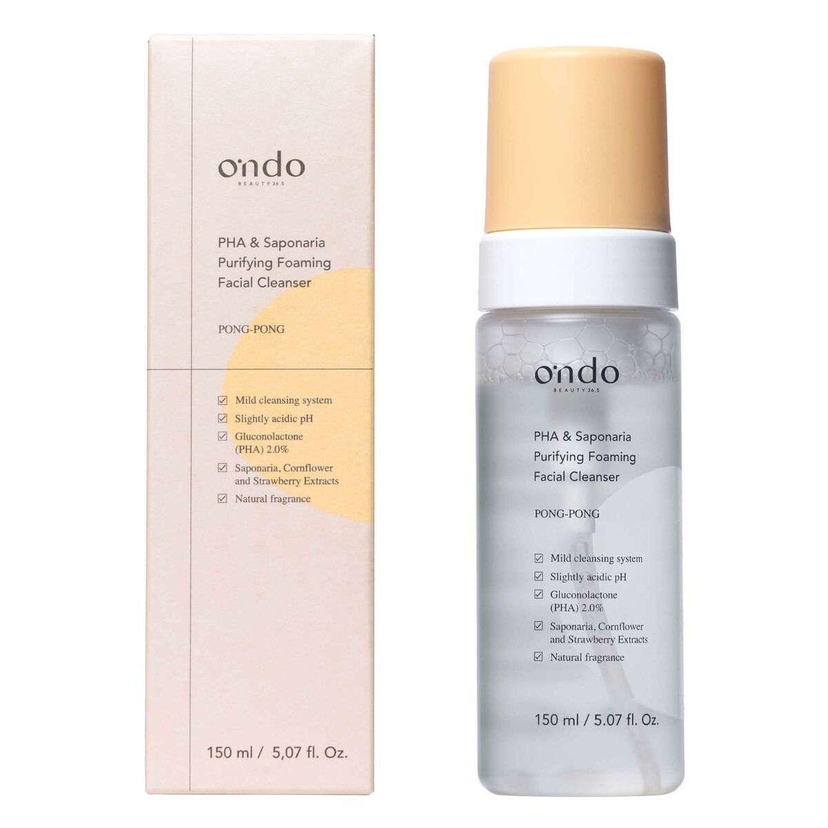 Cleansing Foam Ondo Beauty 36.5 PHA & SAPONARIA 150 ml for Women product packaging