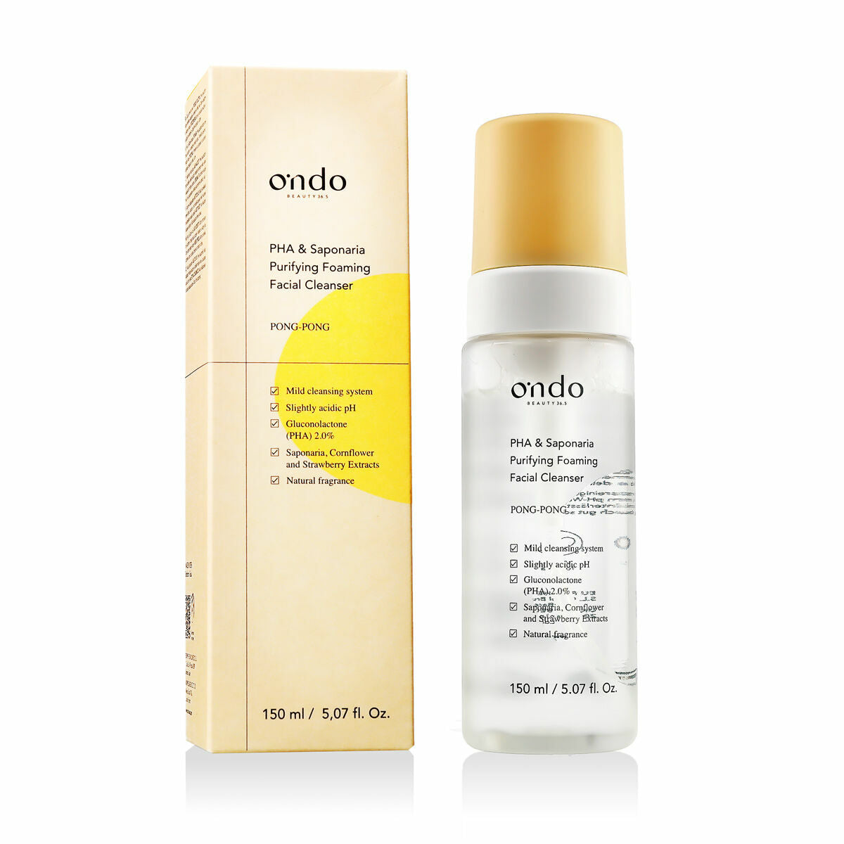 Cleansing Foam Ondo Beauty 36.5 PHA & SAPONARIA 150 ml for Women product packaging