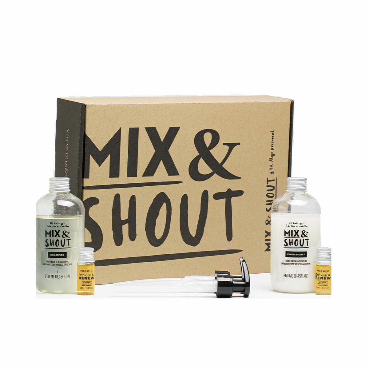 Shampoo Mix & Shout Rutina Reparador Lote Restorative Intense Care 4 Pieces shampoo bottle