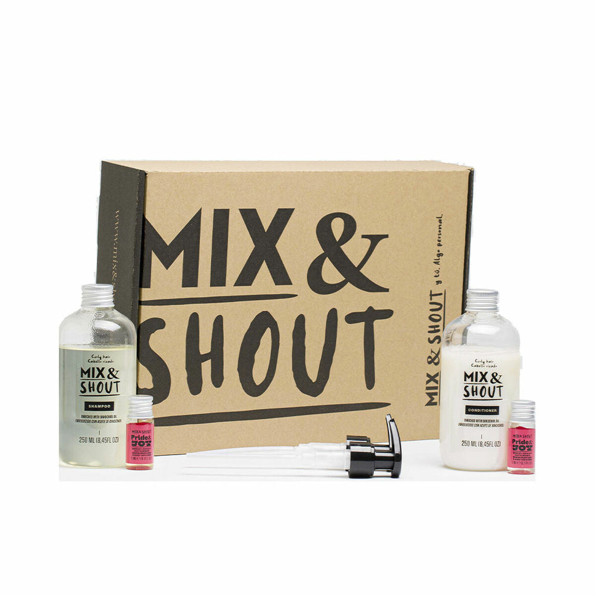 Shampoo Mix & Shout Rutina Rizado Equilibrante Lote Curly hair 4 Pieces shampoo bottle