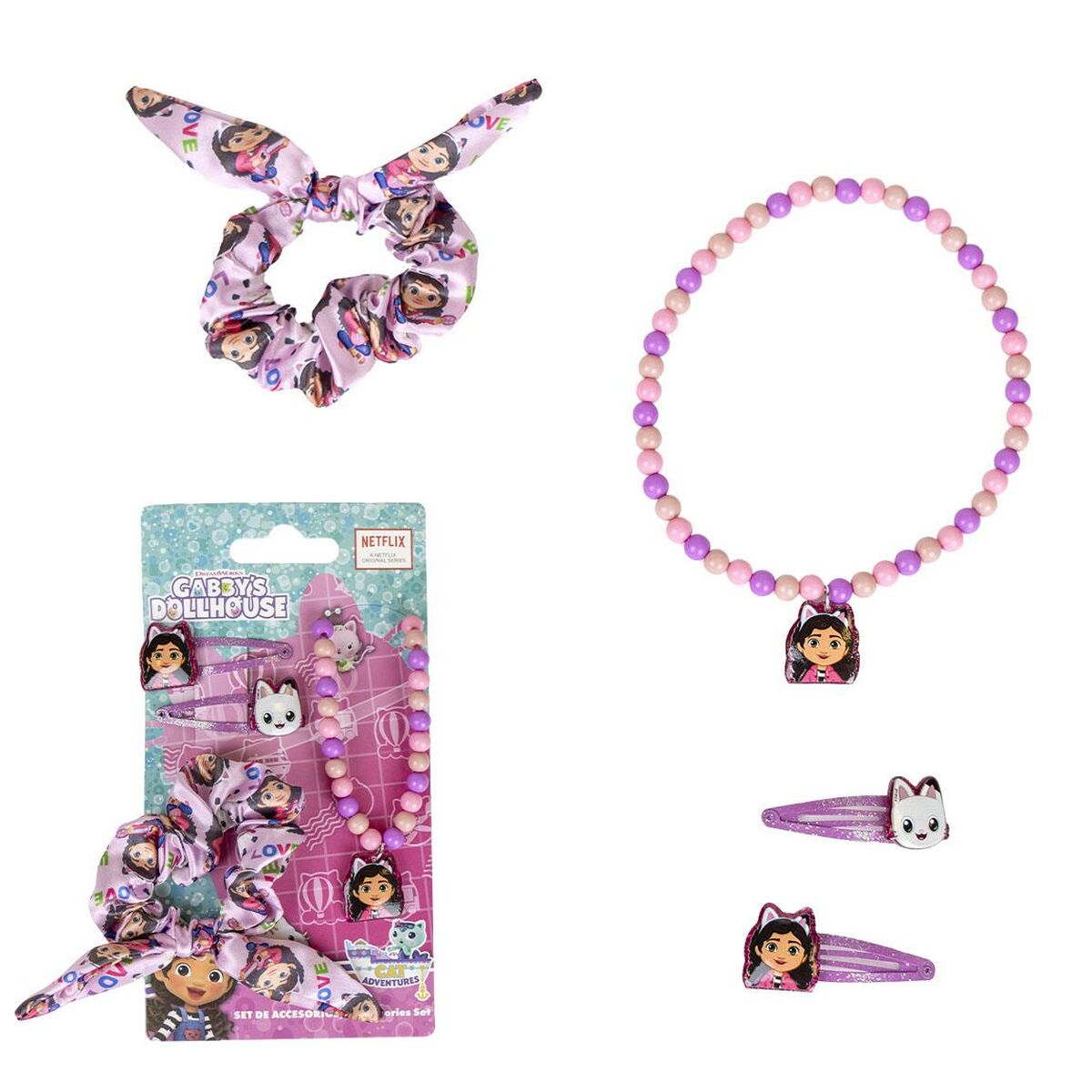 Hair accessories Gabby's Dollhouse Pink 4 Pieces product packaging