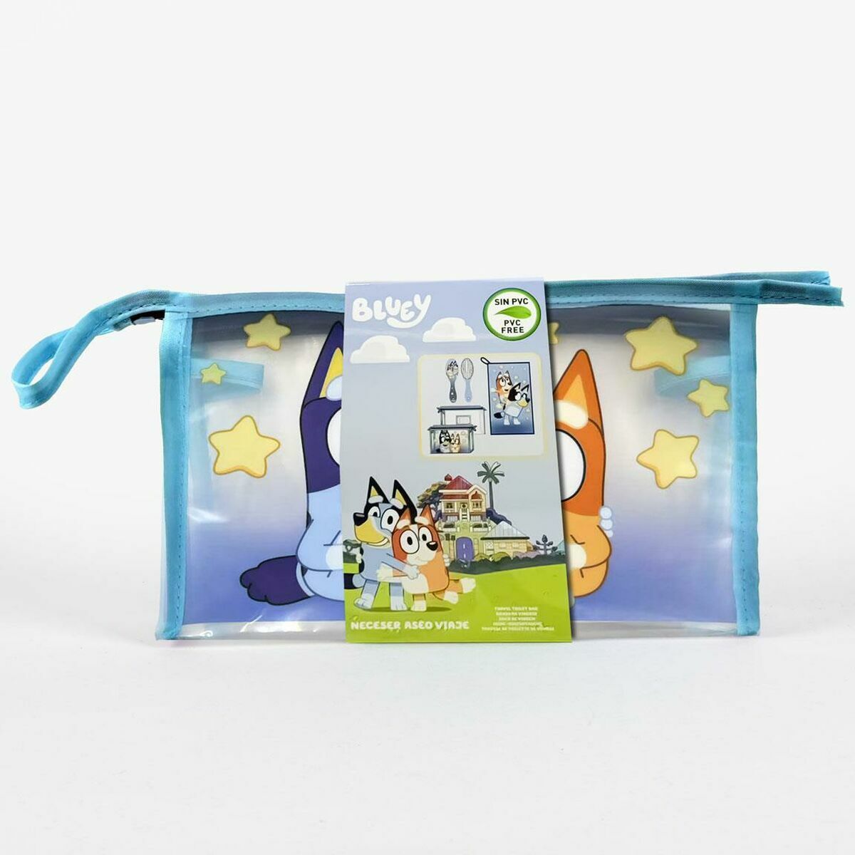 Toilet Bag with Accessories Bluey Blue 23 x 15 x 8 cm 3 Pieces product packaging