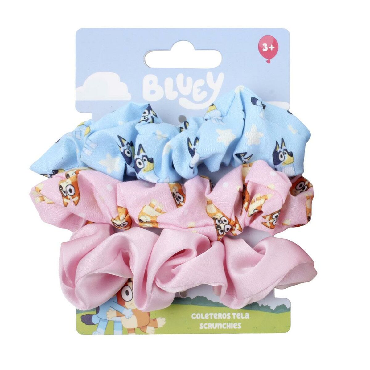 Rubber Hair Bands Bluey Blue 3 Pieces product packaging