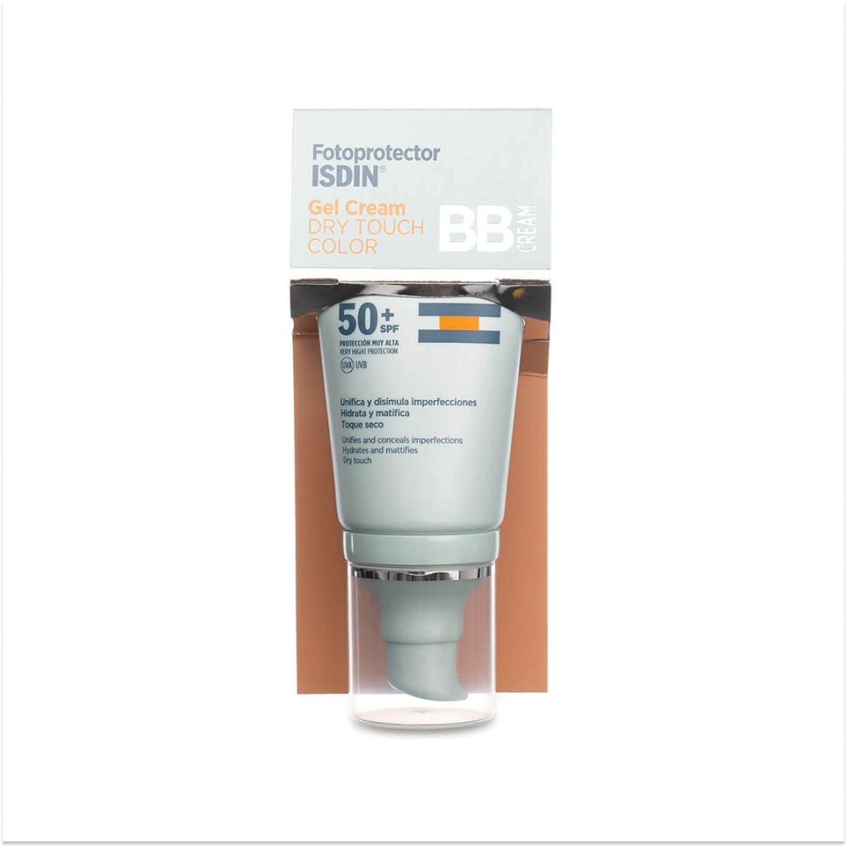 Hydrating Cream with Colour Isdin Fotoprotector Spf 50+ ml Gel 50 ml skincare packaging