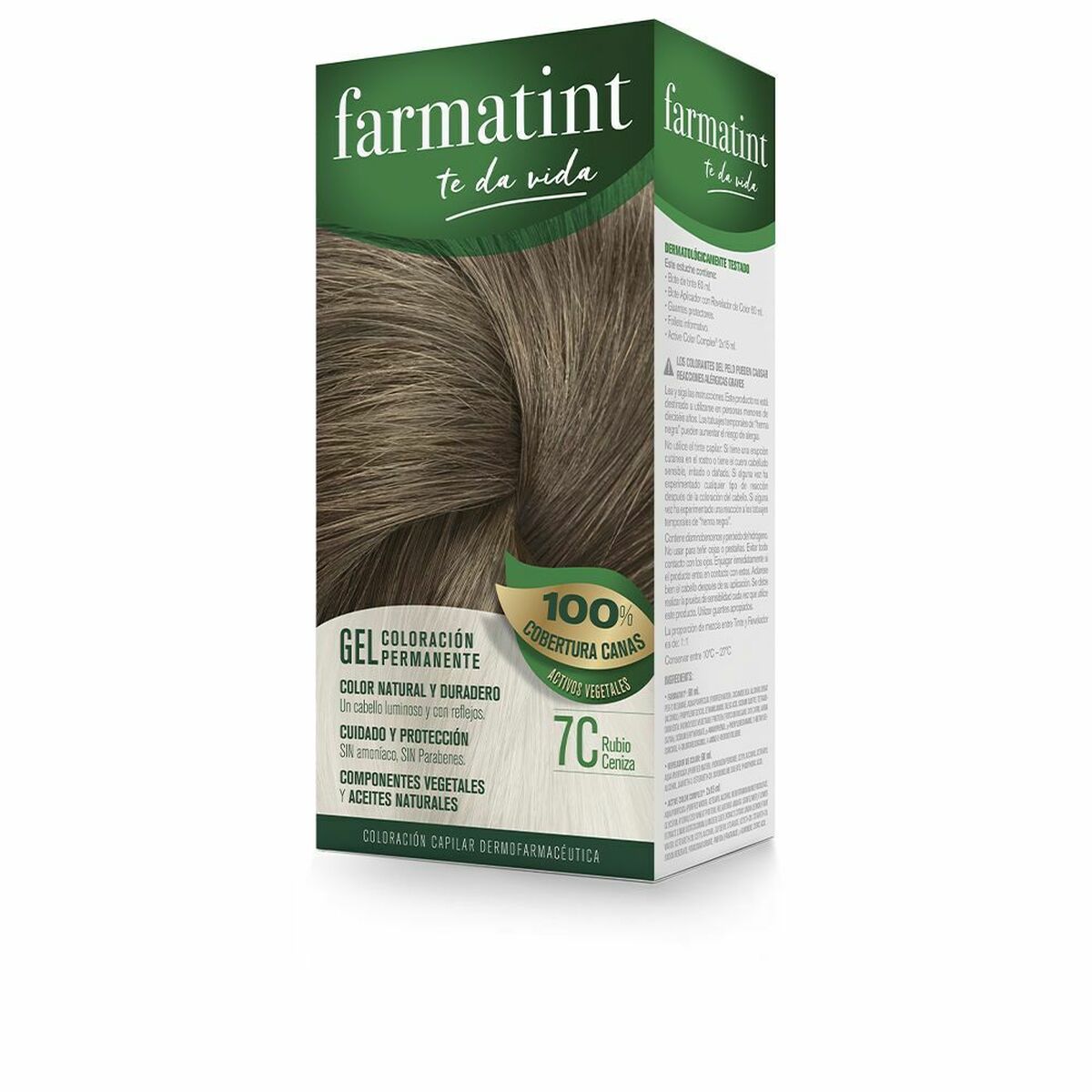 Permanent Dye Farmatint 7c-Rubio Ceniza Nº 7c-Rubio Ceniza Gel (5 Units) skincare packaging