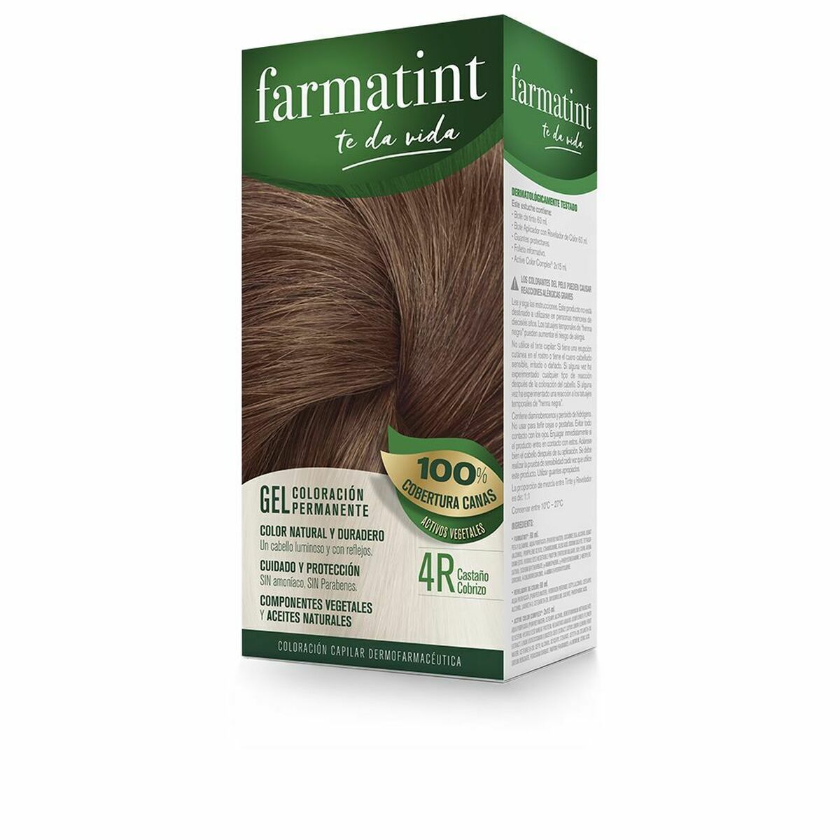Permanent Dye Farmatint 4r-Castaño Cobrizo Nº 4r-Castano Cobrizo Gel (5 Units) skincare packaging