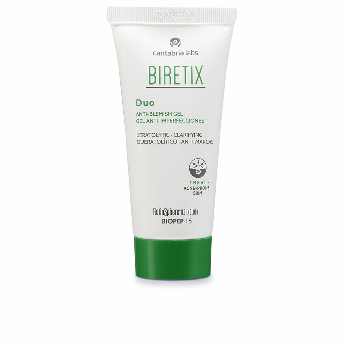 Anti-imperfection Care BIRETIX Duo 30 ml Gel skincare packaging