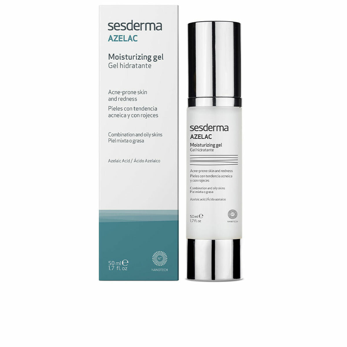 Moisturising Gel Sesderma Azelac 50 ml Skin with a tendency to acne for Women skincare packaging