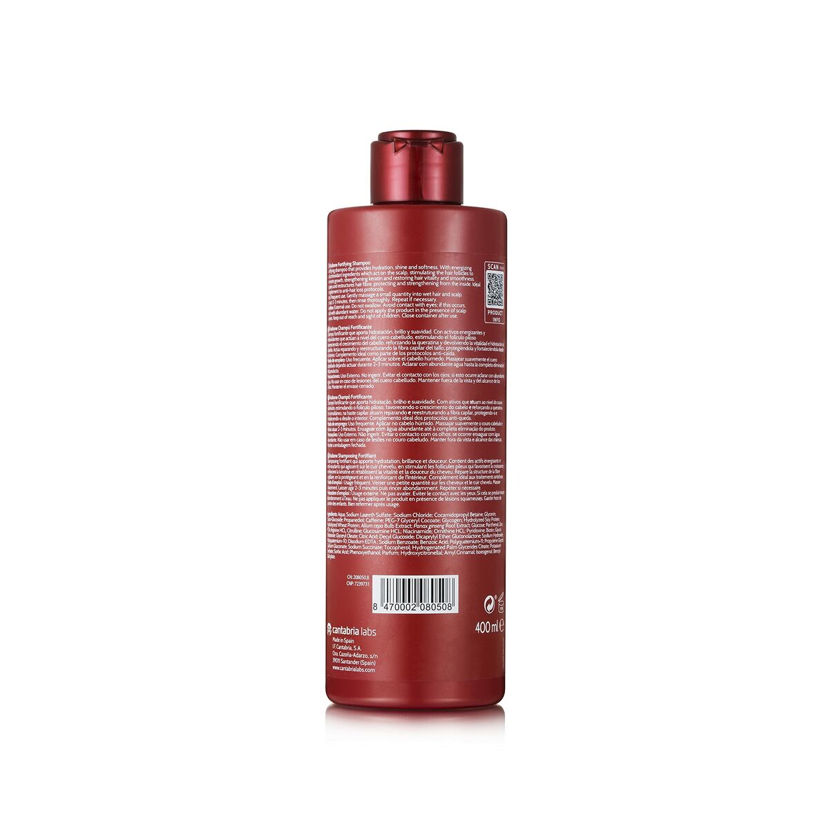 Shampoo Iraltone Fortificante 400 ml shampoo bottle