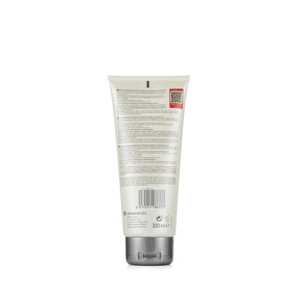 Shampoo Iraltone 200 ml Exfoliant for Women shampoo bottle