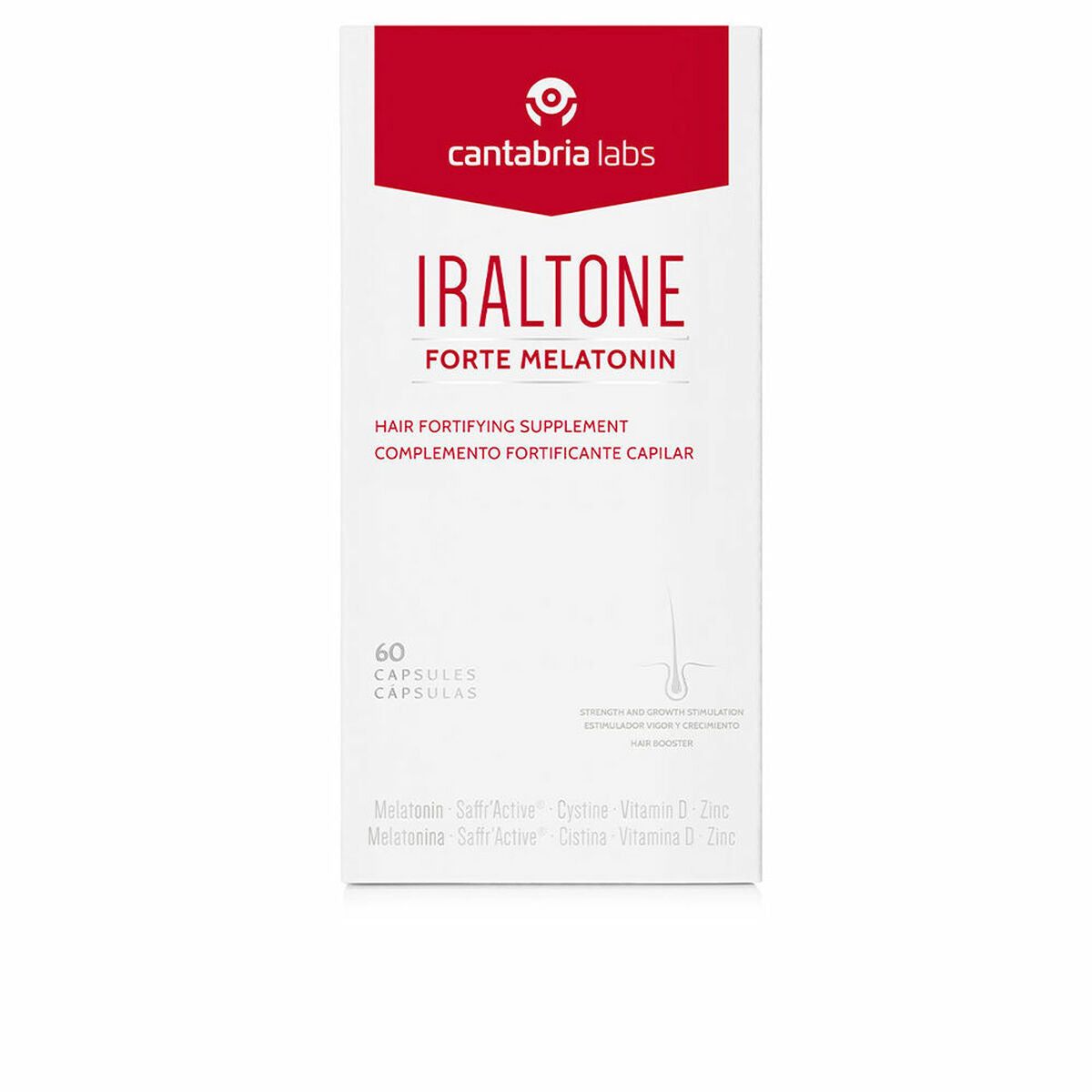 Hair Loss Food Supplement Iraltone Forte Melatonin (60 Units) product packaging