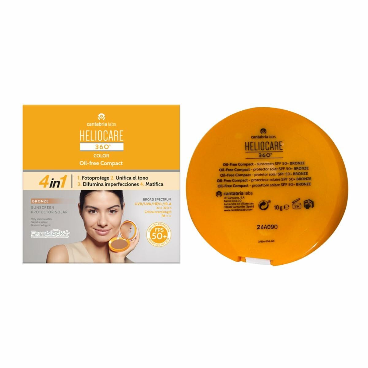 Sun Protection with Colour Heliocare HELIOCARE 360º Bronze Spf 50 10 g product packaging