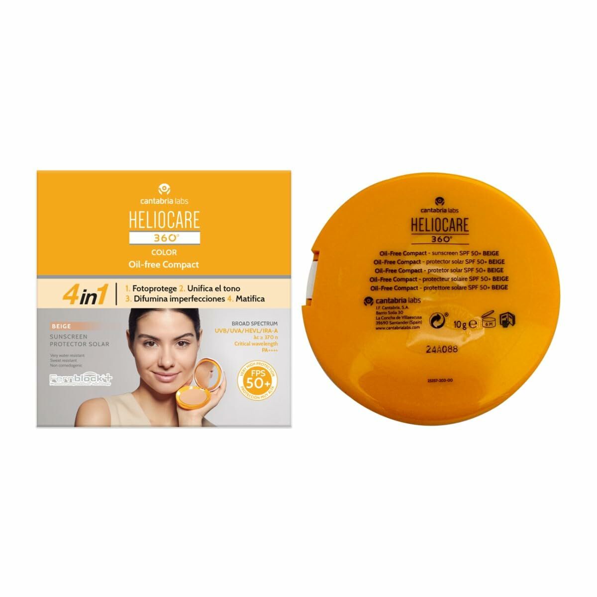 Sun Protection with Colour Heliocare HELIOCARE 360º Beige Spf 50 10 g product packaging