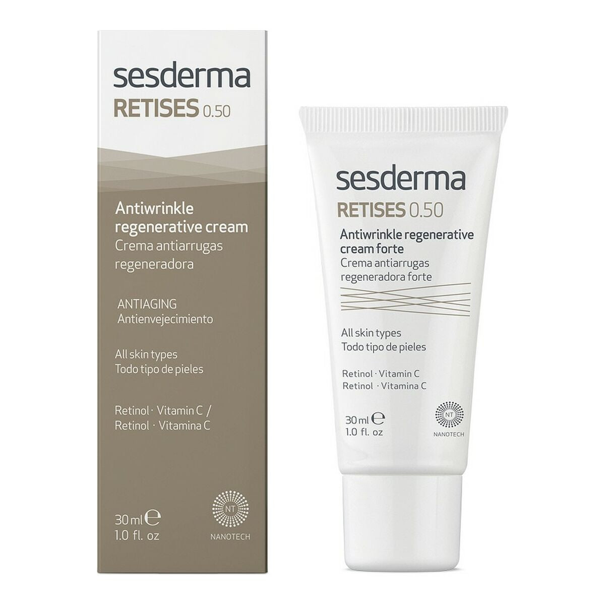Regenerating anti-wrinkle cream Sesderma Retises 30 ml for Women skincare packaging