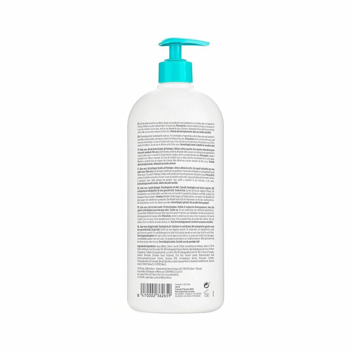 Bath Gel Isdin Germisdin Aloe Vera 1 L Antiseptic Aloe Vera skincare packaging