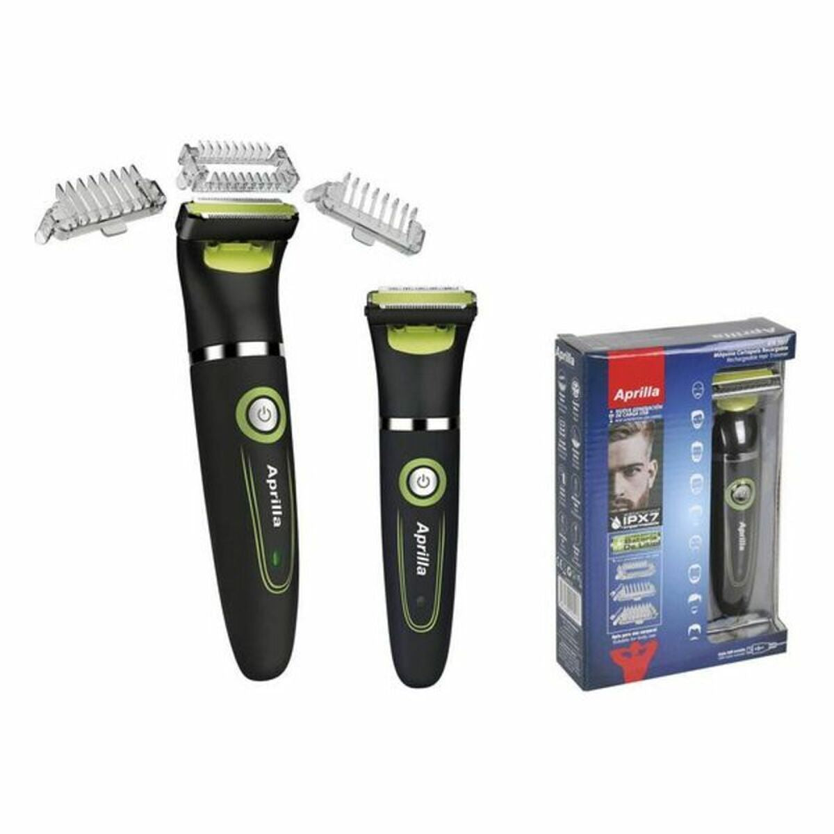 Cordless Hair Clippers Aprilla IPX7 Impermeable product packaging