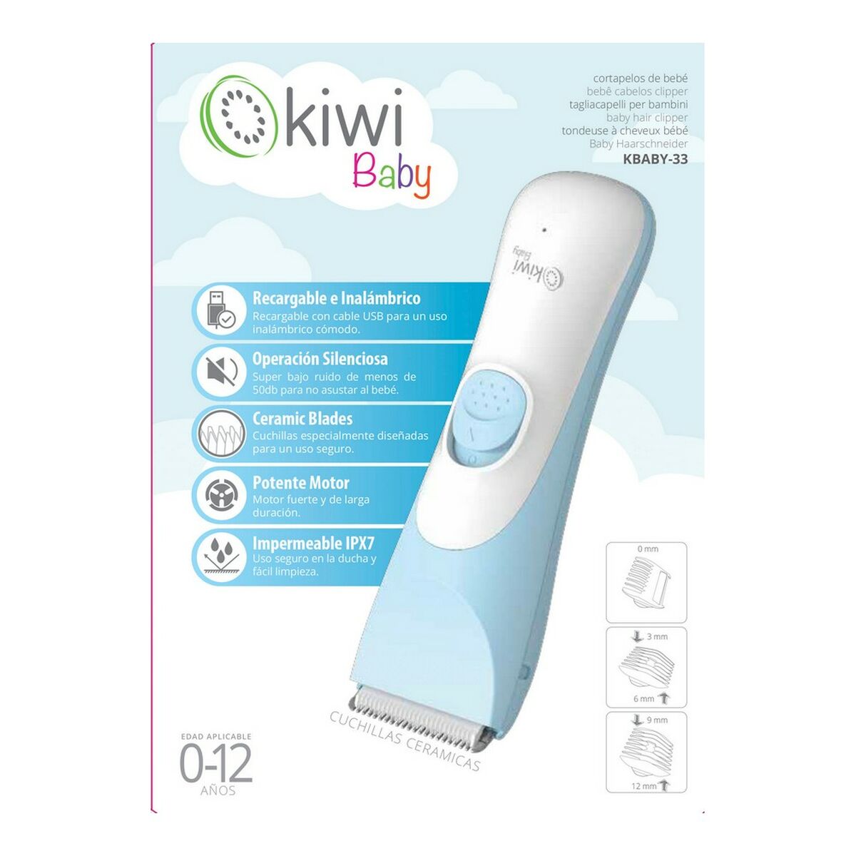 Hair Clippers Kiwi Baby product packaging