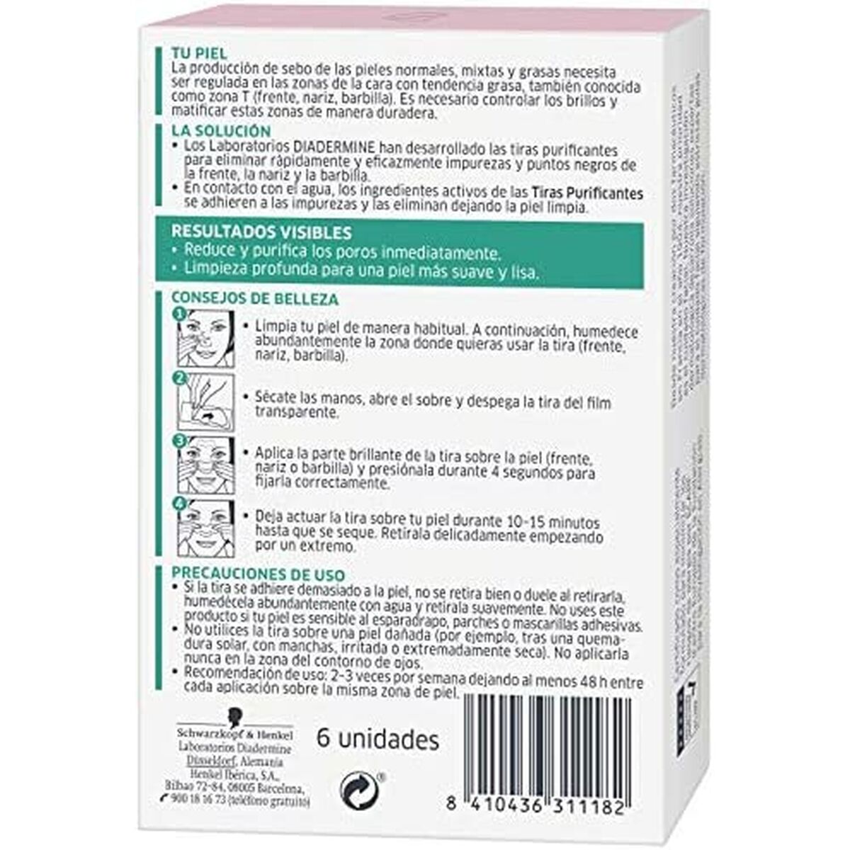 Acne Skin Care Diadermine Tiras Purificantes product packaging