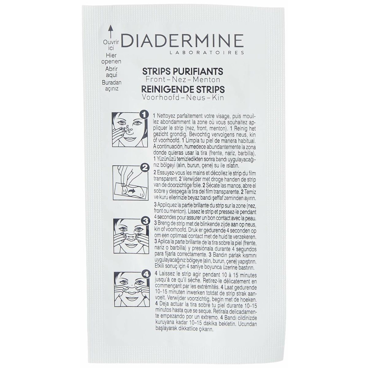 Acne Skin Care Diadermine Tiras Purificantes product packaging
