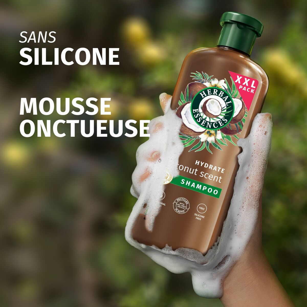 Moisturizing Shampoo Herbal Essences Coconut Scent 680 ml shampoo bottle