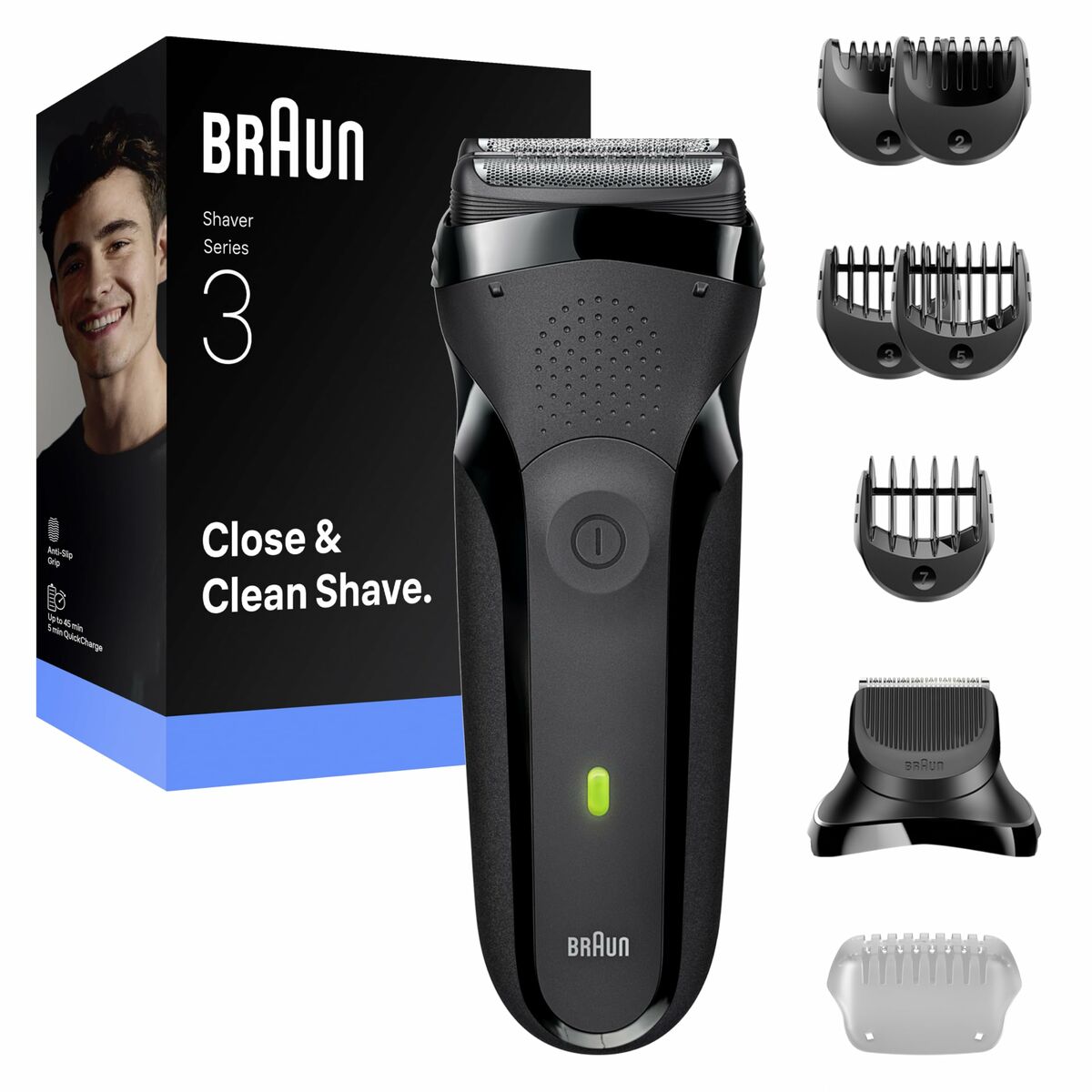 Electric shaver Braun Series 3 product packaging