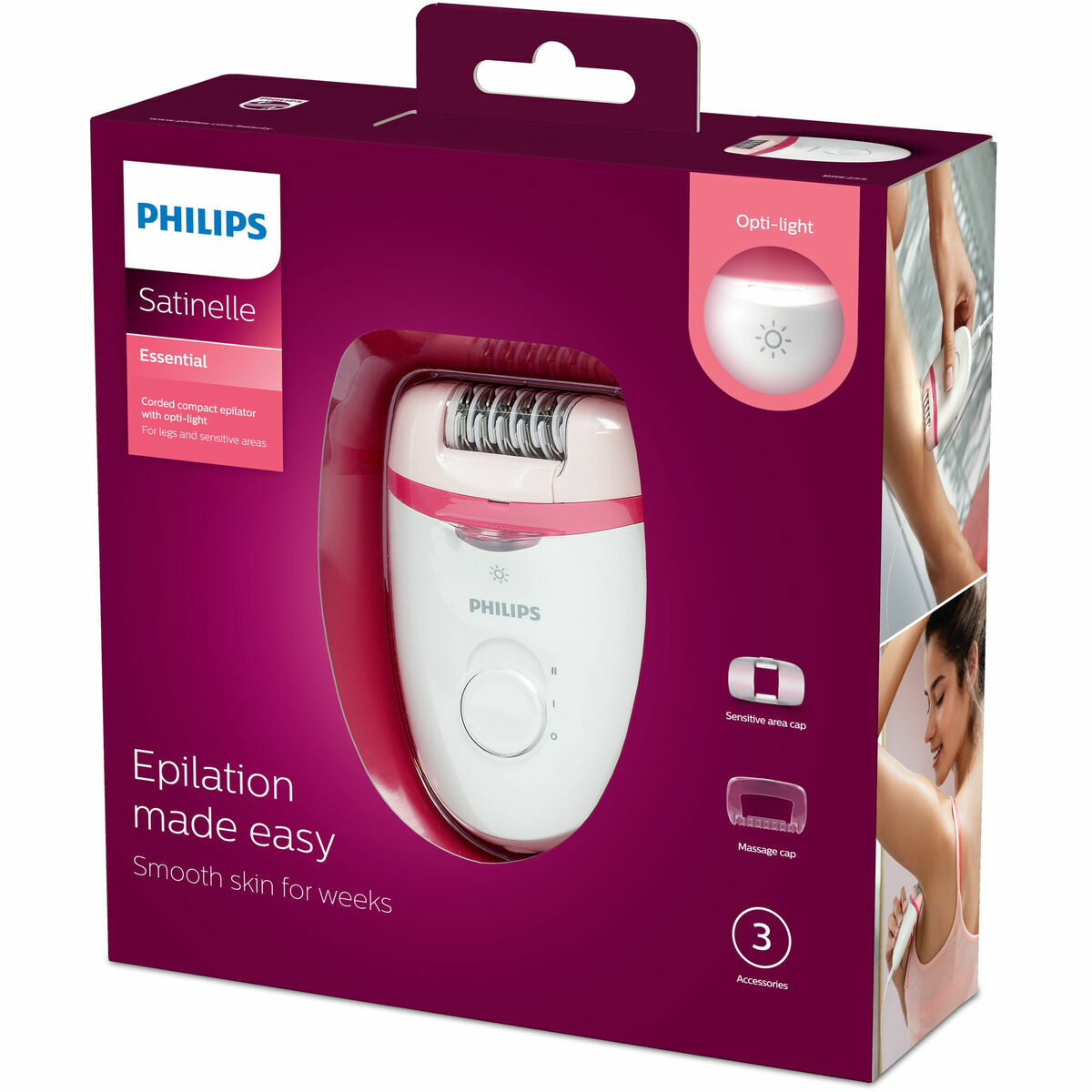 Electric Hair Remover Philips BRE255/00 Plastic (1 Unit) product packaging