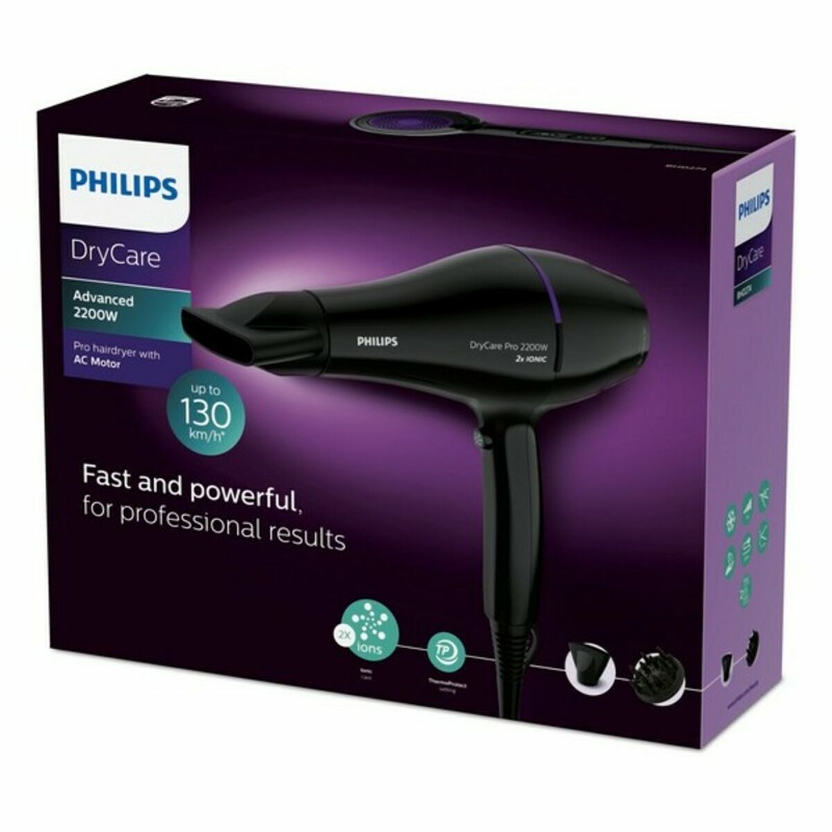 Hairdryer Philips BHD274/00 2200W Black 2200 W product packaging