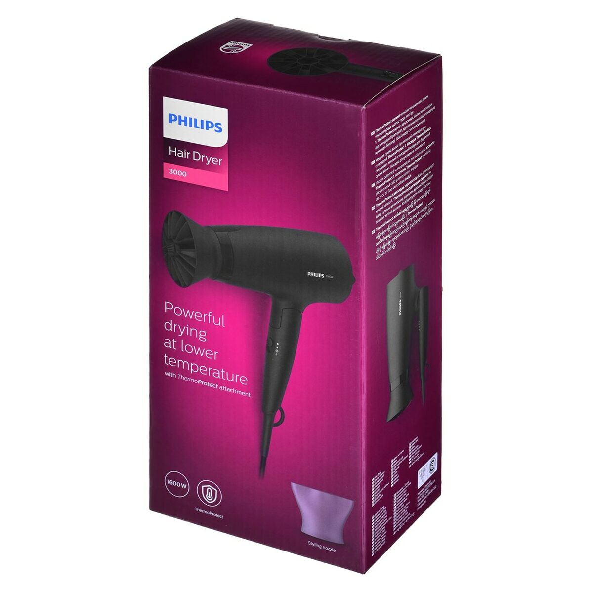Hairdryer Philips BHD308/10 Black 1600 W product packaging