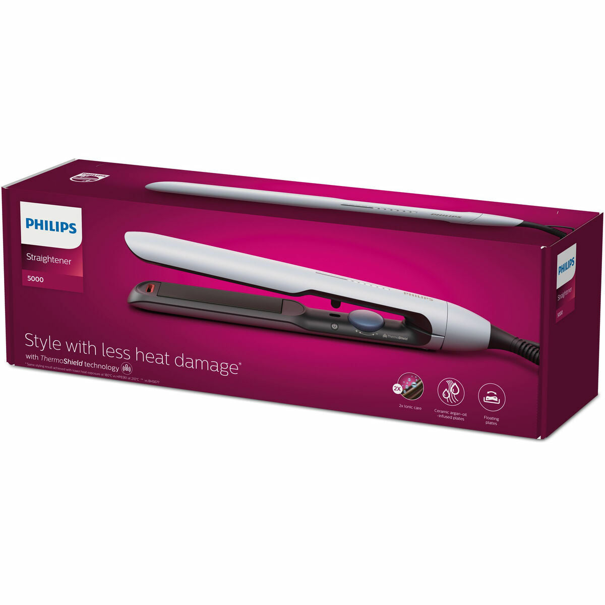 Hair Straightener Philips BHS520/00 White Black product packaging