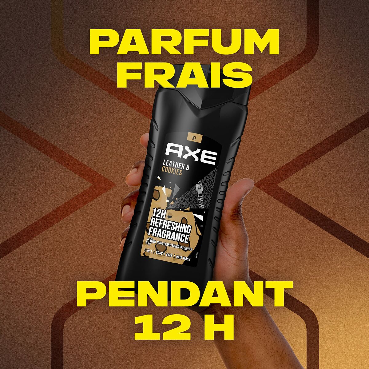 Shower Gel Axe LEATHER & COOKIES 400 ml for Men skincare packaging