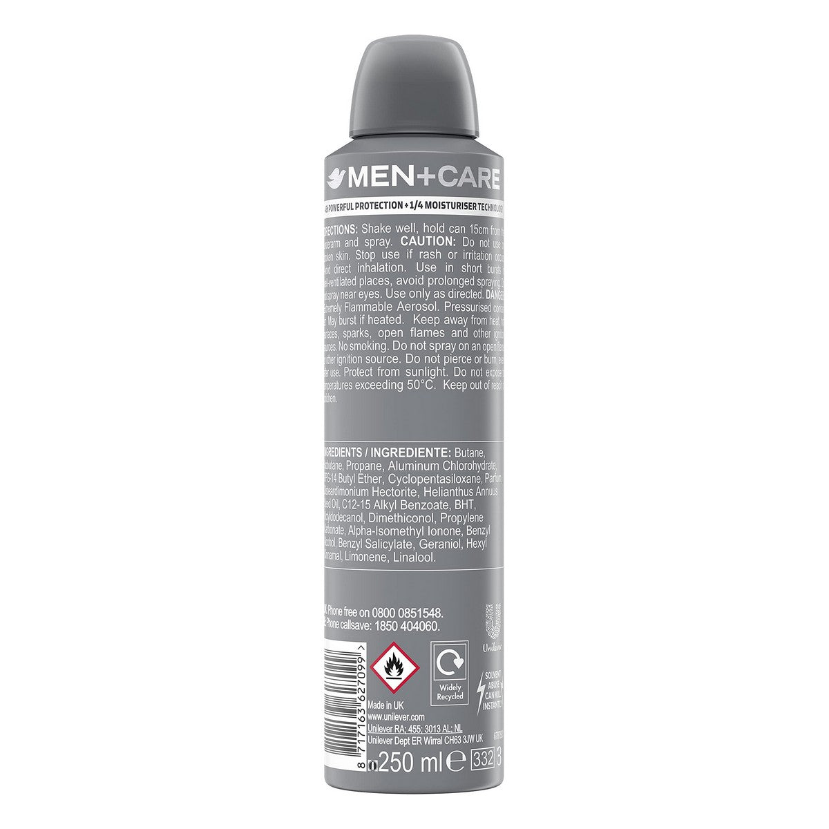 Spray Deodorant Dove Men Sport Active Fresh 250 ml for Men product packaging