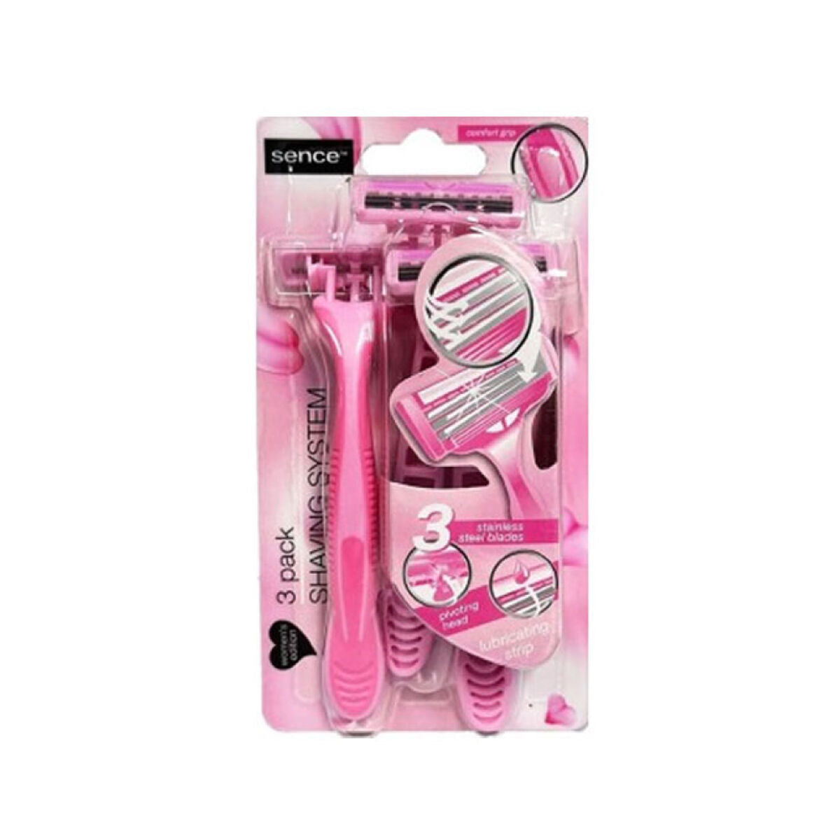 Disposable Razor Sence Pink (3 Units) for Women product packaging