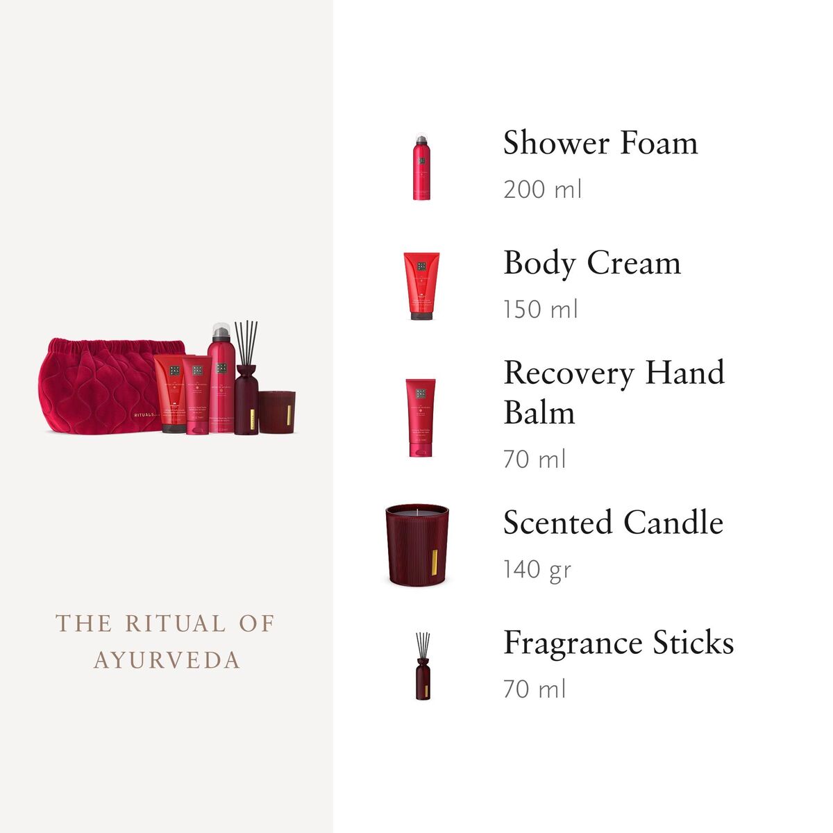 Body Lotion Rituals THE RITUAL OF AYURVEDA 5 Pieces skincare packaging