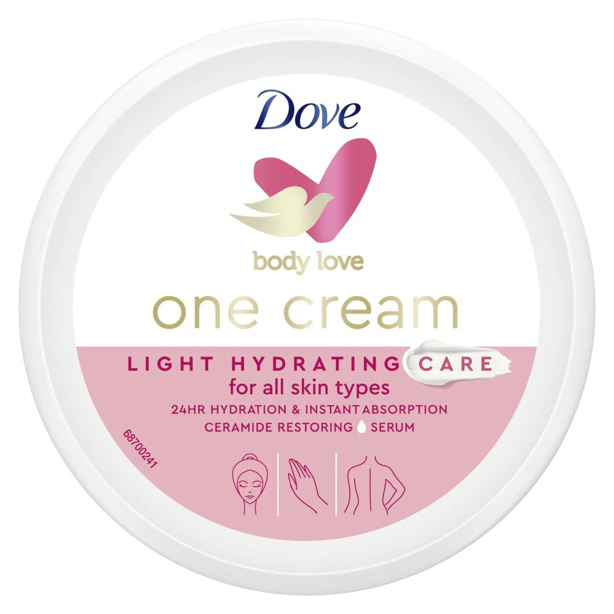 Moisturising Body Cream Dove Body Love 250 ml for Women skincare packaging