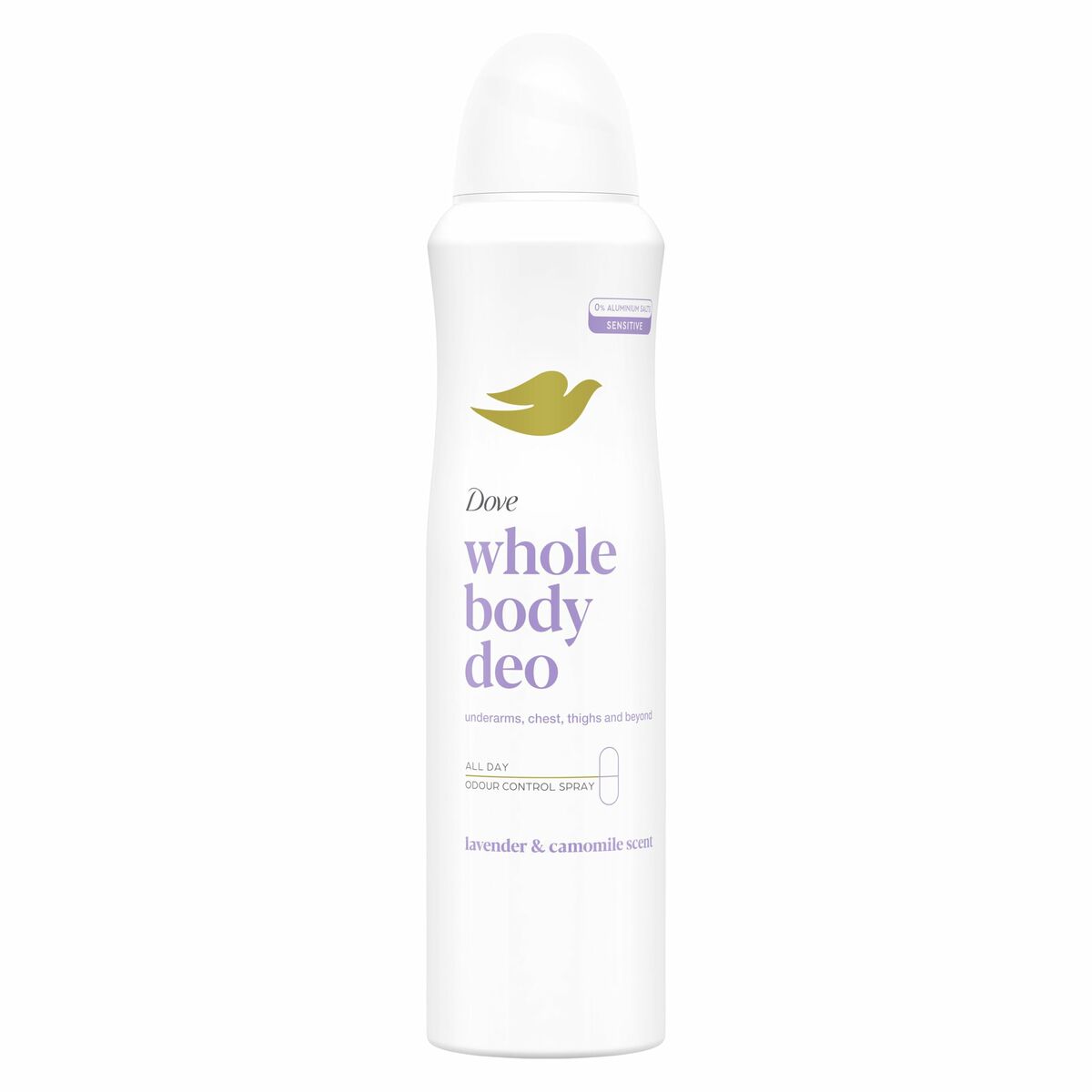 Spray Deodorant Dove LAVANDA & CAMOMILA 150 ml product packaging