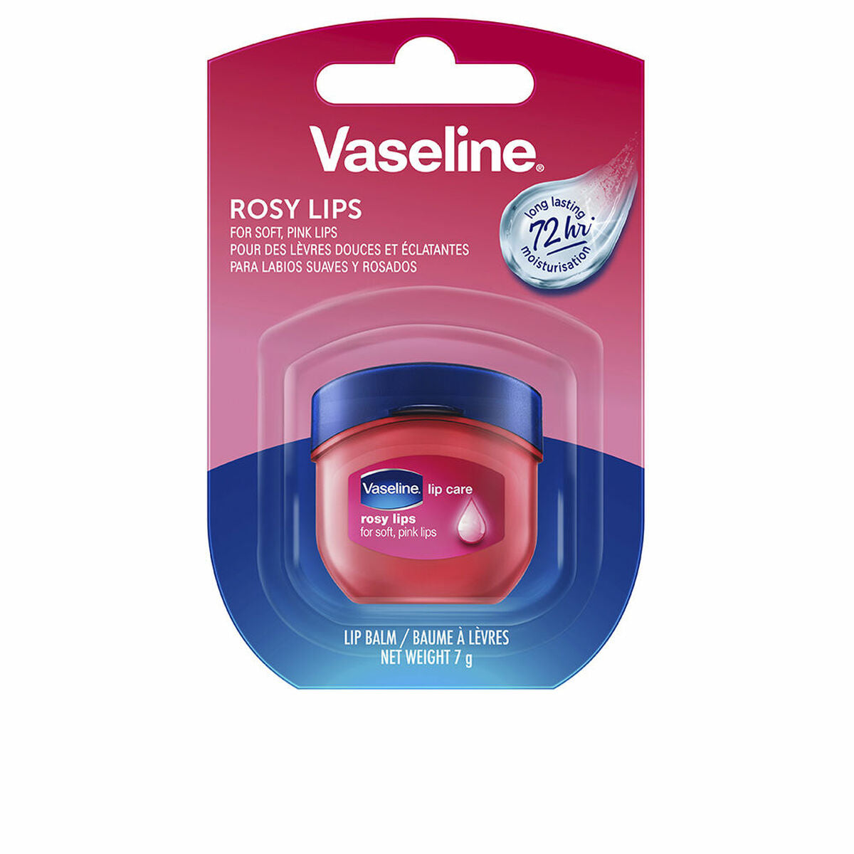 Moisturising Lip Balm Vaseline Rosy Lips 7 g skincare packaging