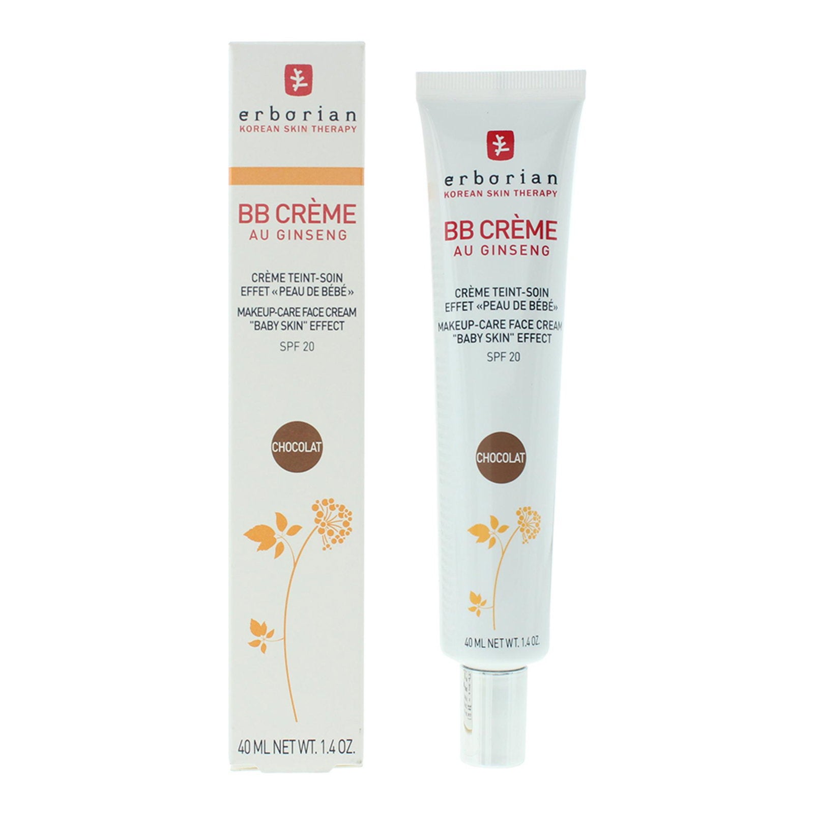 Erborian, B.B Cream, Ginseng, Matte, BB Cream, Chocolate, SPF 20, 40 ml