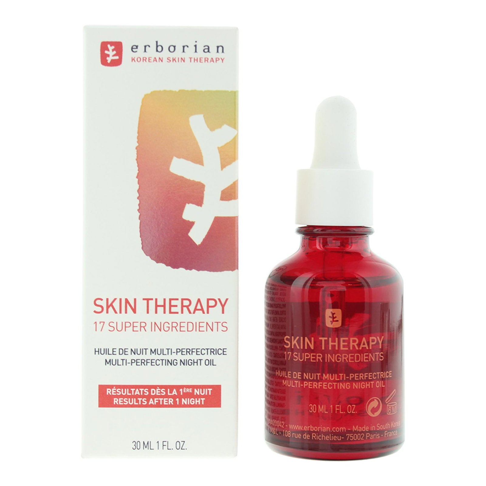 Erborian, Skin Therapy Multi Perfecting, Anti-Imperfections, Night, Oil, Face, 30 ml