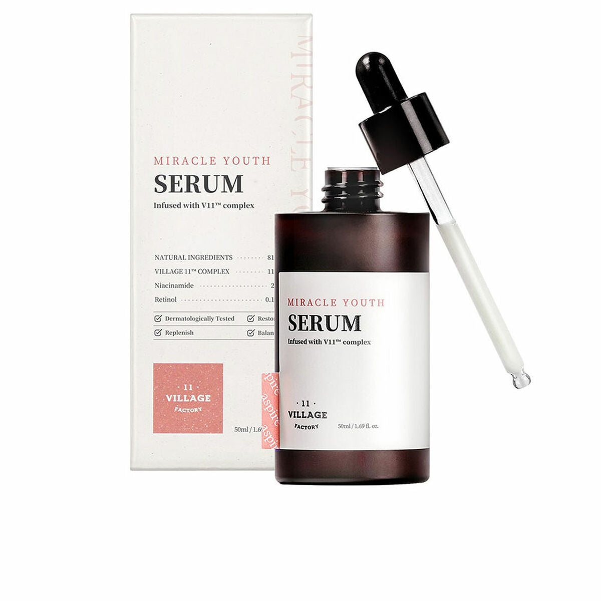 Facial Serum Village 11 Factory Miracle Youth 50 ml serum bottle