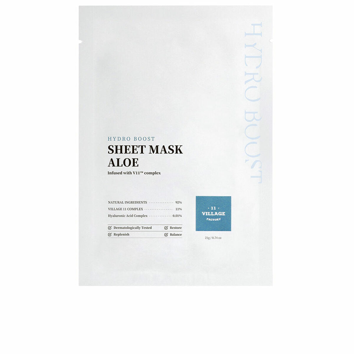 Facial Mask Village 11 Factory Hydro Boost 21 g for Women mask packaging