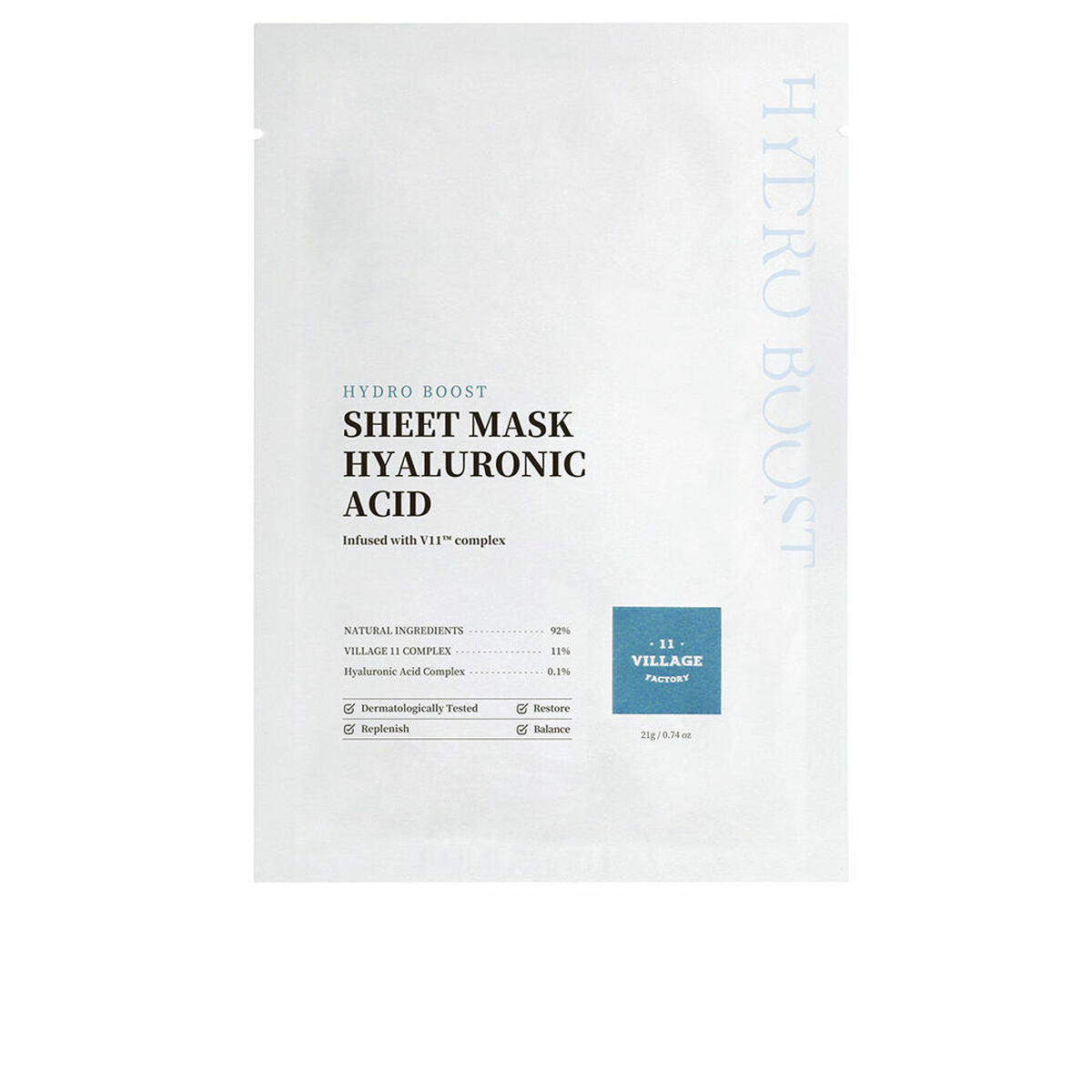 Facial Mask Village 11 Factory Hydro Boost Hyaluronic Acid 23 g for Women mask packaging