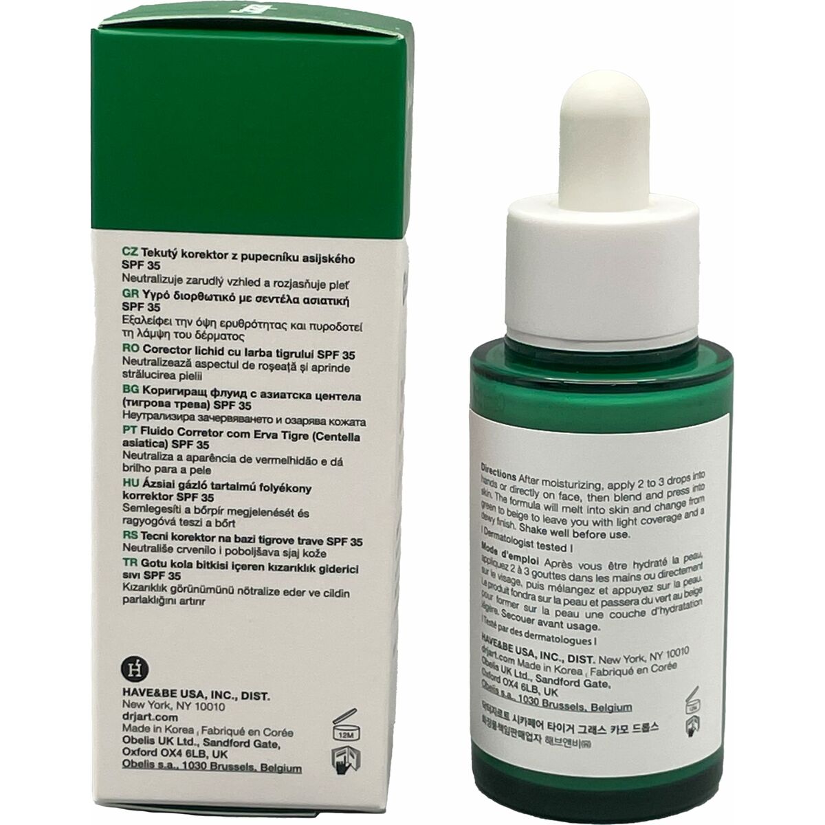 Facial Corrector DR.JART+ CICAPAIR Spf 35 30 ml product packaging
