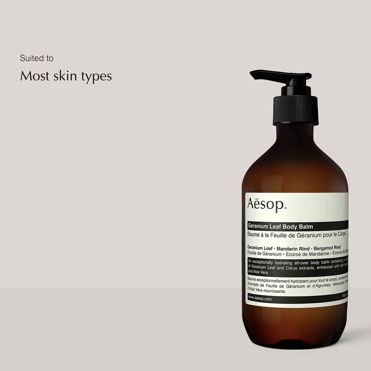 Body Lotion Aesop GERANIUM LEAF 500 ml for Women skincare packaging